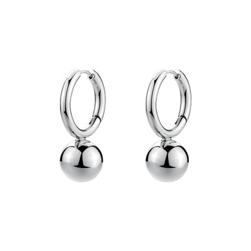 Orecchini a cerchio donna Brosway in acciaio con sfera MISURA UNICA