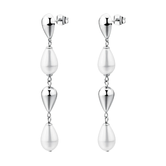 Orecchini pendenti Brosway acciaio con elementi e perle MISURA UNICA