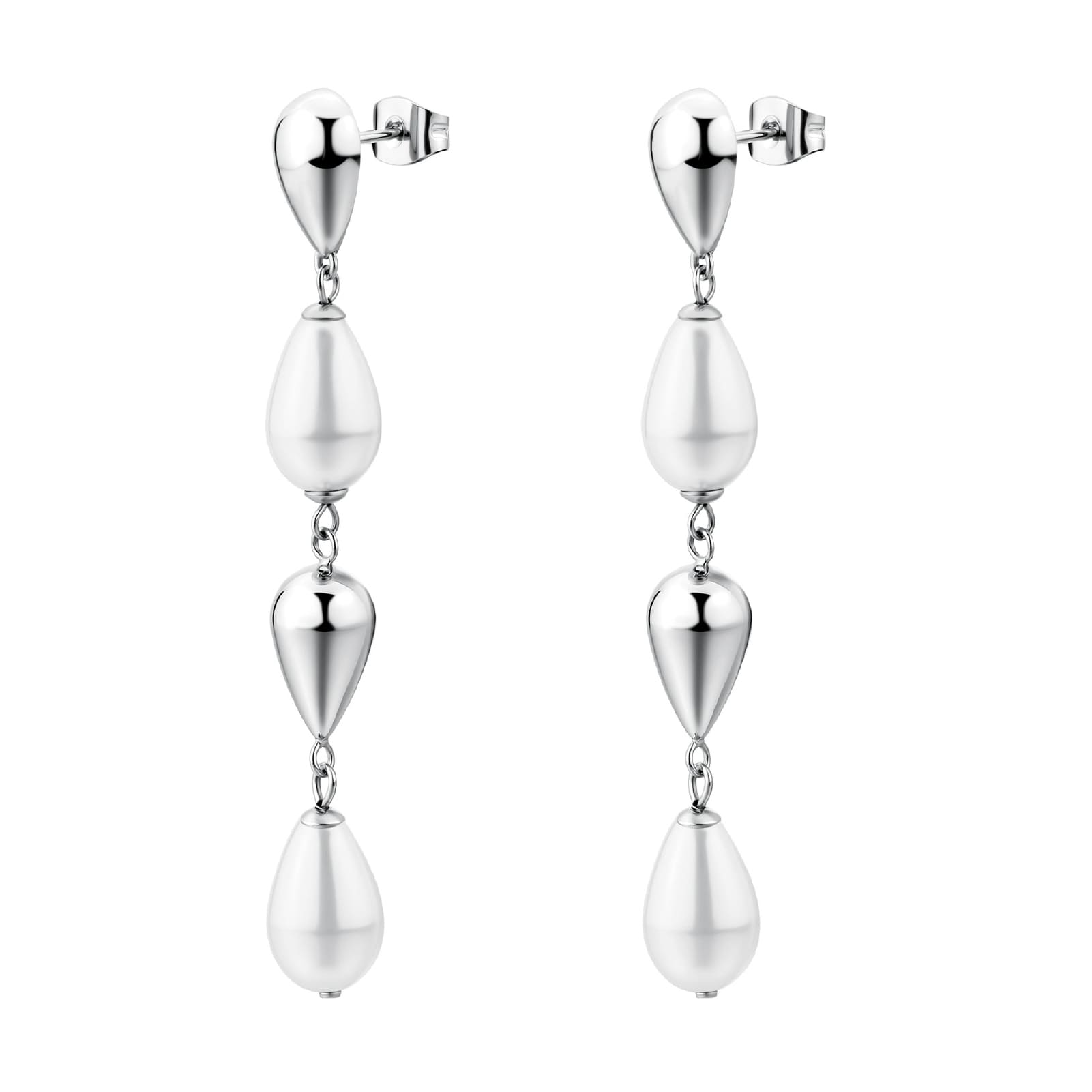 Orecchini pendenti Brosway acciaio con elementi e perle MISURA UNICA