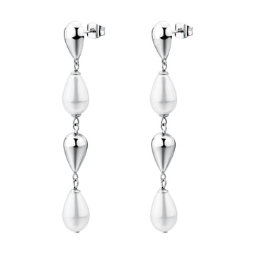 Orecchini pendenti Brosway acciaio con elementi e perle MISURA UNICA