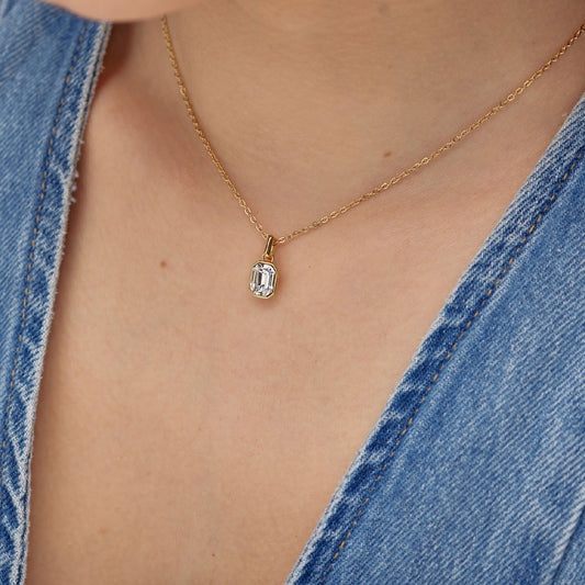 Collana punto luce donna Brosway acciaio oro con cristallo MISURA UNICA