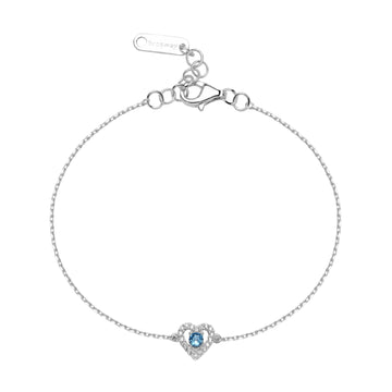 Bracciale Brosway Fancy argento cuore zirconi bianchi  blu 18 cm