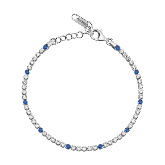 Bracciale tennis Brosway Fancy argento zirconi bianchi blu 18 cm