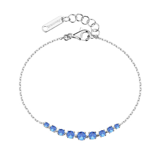 Bracciale catena Brosway Fancy argento con zirconi blu 18 cm