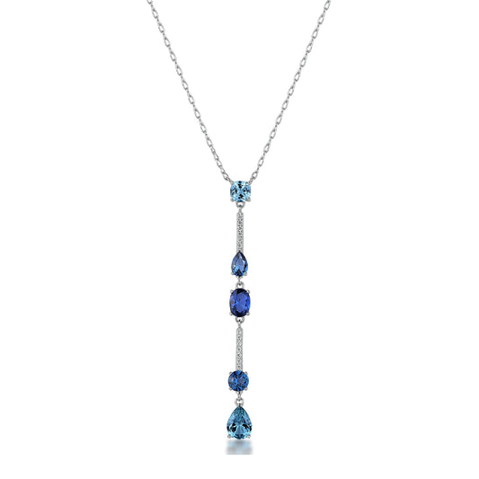 Collana Brosway Fancy in argento con zirconi bianchi e blu MISURA UNICA