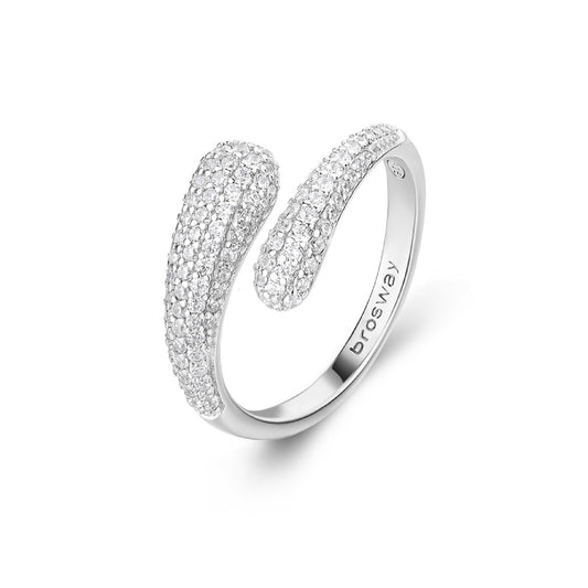 Anello Brosway Fancy in argento rodiato con zirconi bianchi BW.FIW128