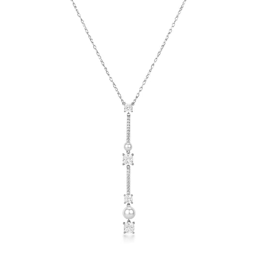 Collana Brosway Fancy argento con zirconi bianchi e perle MISURA UNICA