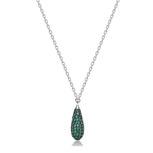 Collana con pendente Brosway Fancy in argento e zirconi verdi BW.FLG118