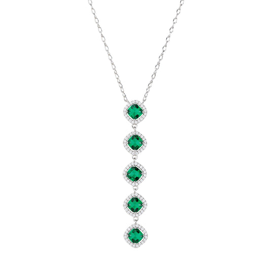 Collana Brosway Fancy argento zirconi bianchi verdi MISURA UNICA