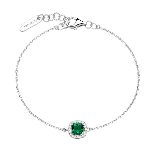 Bracciale catena Brosway Fancy argento con zircone verdi 18 cm