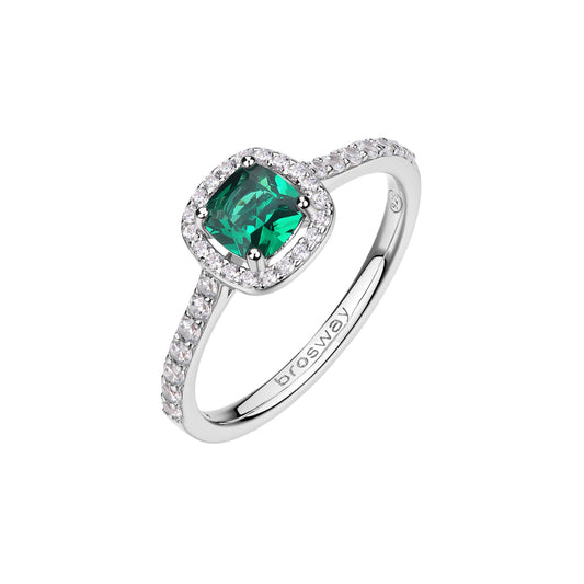 Anello donna Brosway Fancy in argento con zircone verde 12