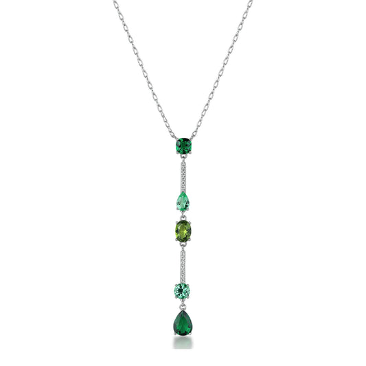 Collana Brosway Fancy in argento con zirconi bianchi e verdi MISURA UNICA