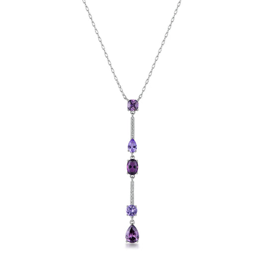 Collana Brosway Fancy in argento con zirconi bianchi e viola MISURA UNICA