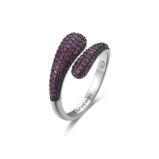 Anello Brosway Fancy in argento con zirconi rossi da donna BW.FPR126
