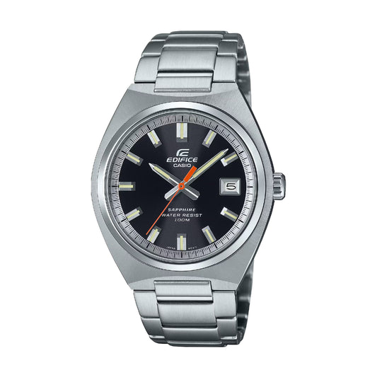 Orologio solo tempo Casio in acciaio con quadrante nero MISURA UNICA