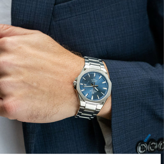 Orologio analogico Casio Edifice in acciaio argento e blu CA.EFRS108D2AVU