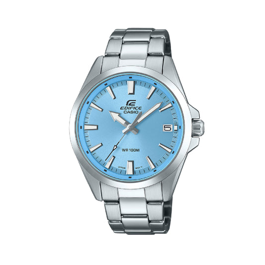 Orologio analogico Casio Edifice in acciaio argento e azzurro CA.EFV100D2BVUE