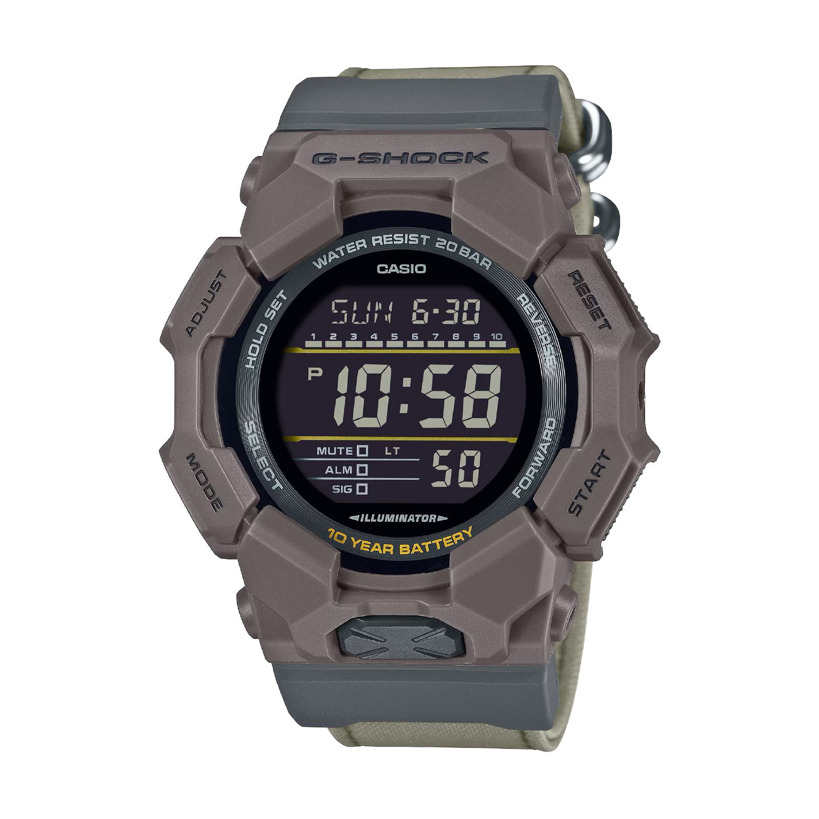 Orologio digitale Casio G-Shock in resina di colore grigio MISURA UNICA