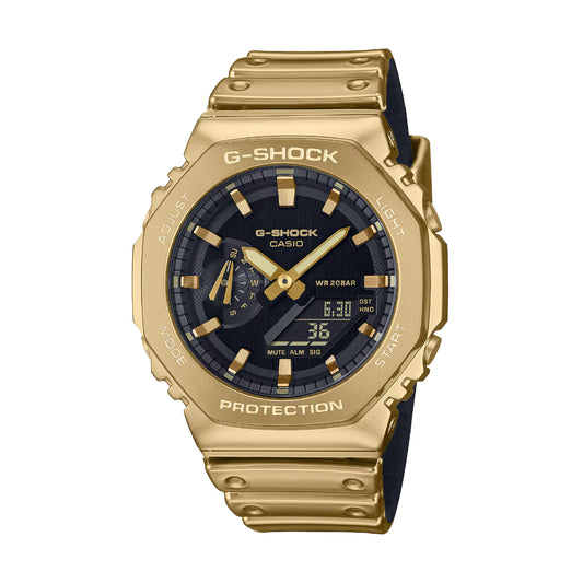 Orologio Casio analogico digitale in resina color oro e quadrante nero MISURA UNICA