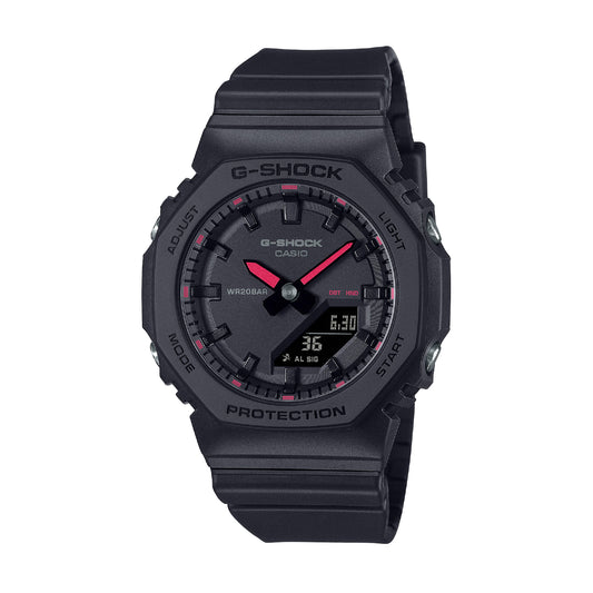 Orologio Casio analogico digitale in resina nero con dettagli rossi MISURA UNICA
