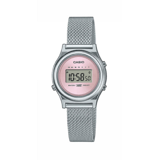 Orologio digitale Casio Vintage in acciaio argento e rosa CA.LA700WEM4AEF