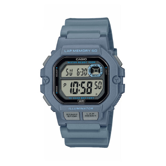 Orologio digitale Casio in resina di colore azzurro grigio MISURA UNICA