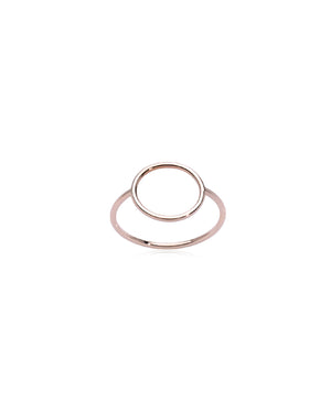 Anello della collezione Burato Linee ed Archi da donna in oro rosa 18kt con un cerchio al centro CA398