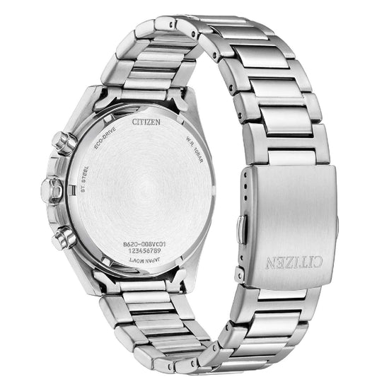 Orologio crono uomo Citizen Modern Classic in acciaio con quadrante bianco 41mm CA4590-81A-2