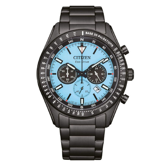 Orologio cronografo uomo Citizen Outdoor in acciaio nero quadrante turchese 43mm CA4605-85L-1