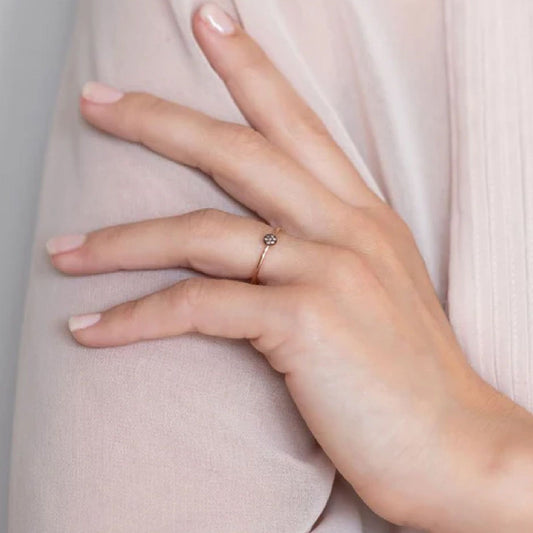 Anello donna Burato Paillettes oro rosa diamanti marroni 0,04ct CF312-2