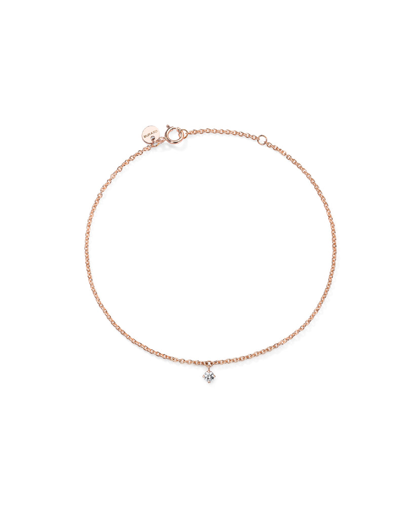 Bracciale catena Burato Solitaire da donna in oro rosé 18kt con diamante di 0,03ct CL457