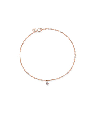 Bracciale catena Burato Solitaire da donna in oro rosé 18kt con diamante di 0,05ct CL458