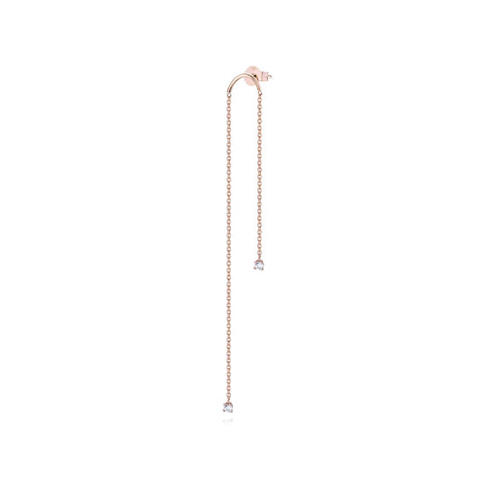 Mono orecchino destro pendente Burato Solitaire donna oro rosa diamanti 0,04ct CL468-1