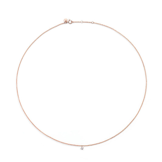 Collana punto luce Burato Solitaire donna oro rosa e diamante 0,03ct CL477-1