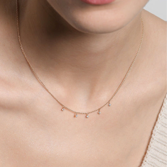 Collana Burato Solitaire donna oro rosé con diamante 0,15ct CL479-2