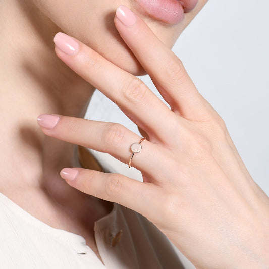 Anello donna Burato Paillettes oro rosa 18kt cerchio medio CL481-2