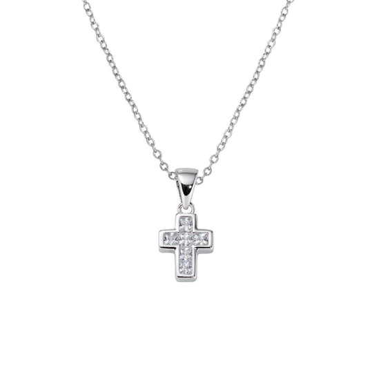 Collana donna Amen Sacro in argento con croce di zirconi bianchi CLCCBBZ3-1