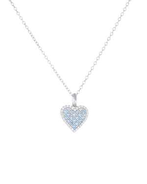 Collana da donna Amen Amore in argento 925 con un ciondolo a cuore con zirconi bianchi e azzurri CLPCUBBAZ