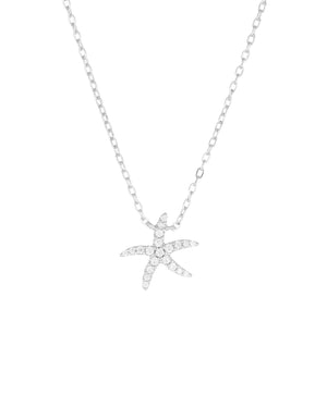 Collana da donna Amen Animalier in argento 925 con ciondolo a forma di stella marina con pavé di zirconi CLSFBBZ