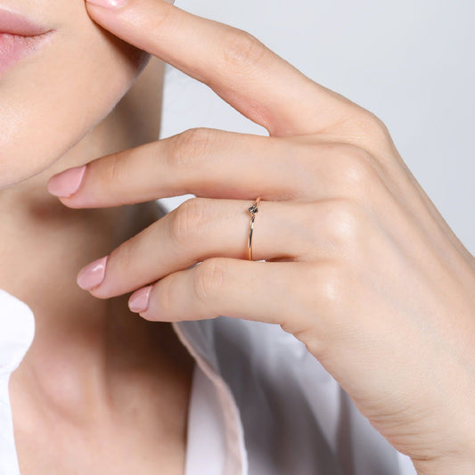 Anello solitario Burato Solitaire donna oro rosa e diamante marrone 0,05ct CM986-2