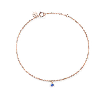 Bracciale Burato Solitaire donna oro rosa con zaffiro blu di 0,05ct CN281-1