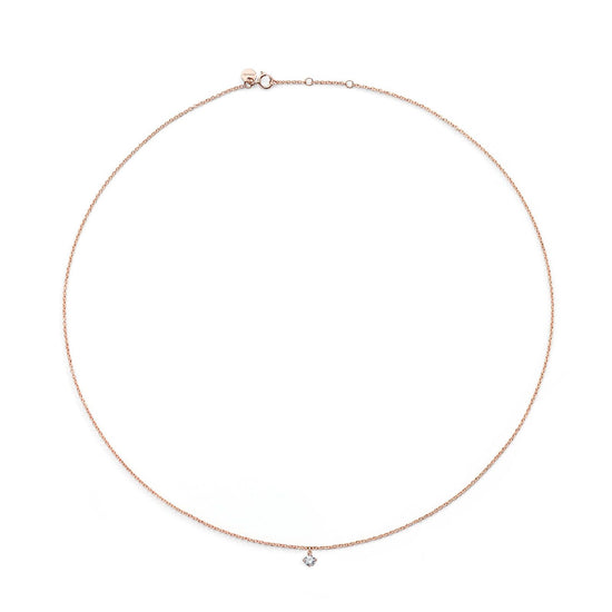 Collana punto luce Burato Solitaire donna oro rosa diamante 0,10ct CN323-1