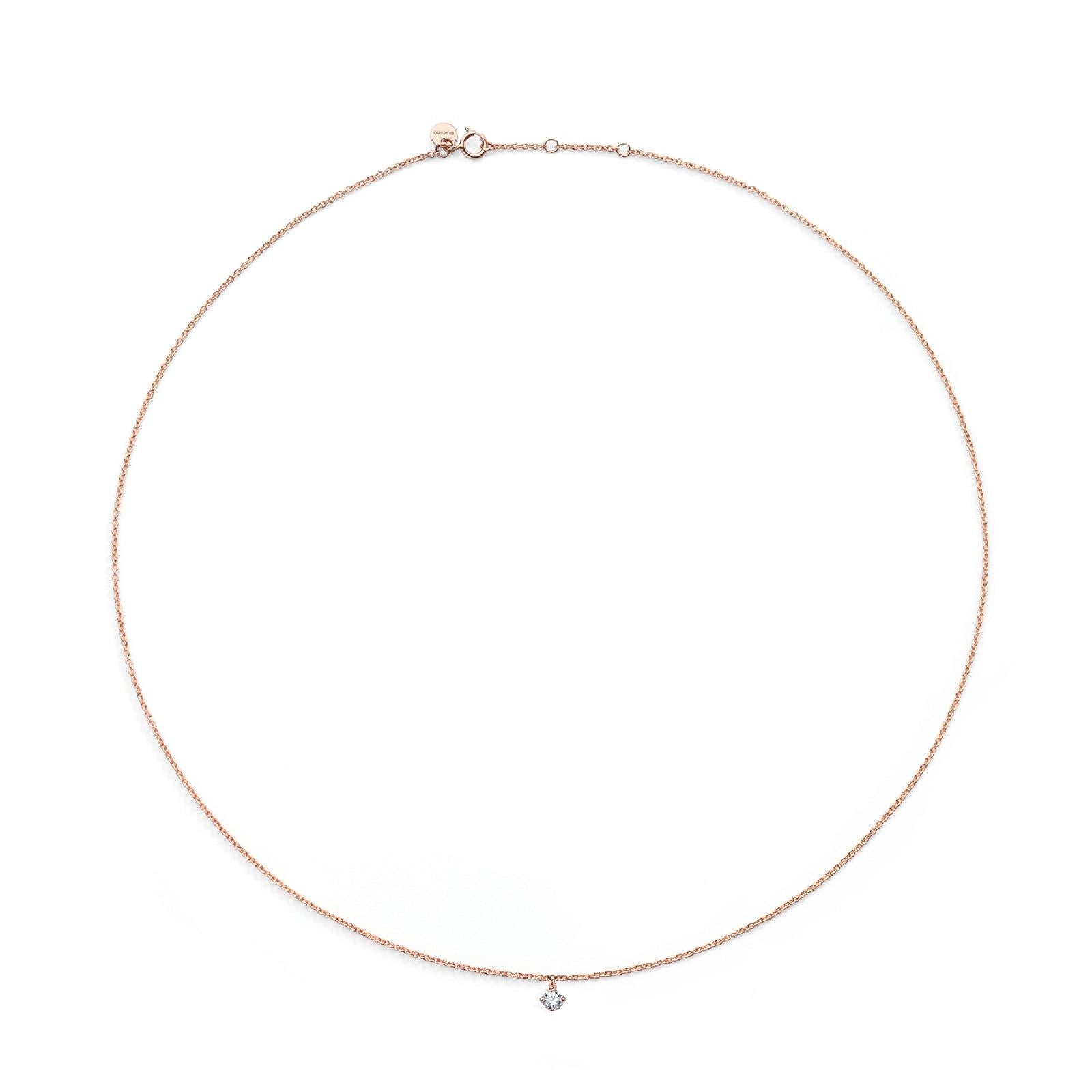 Collana punto luce Burato Solitaire donna oro rosa diamante 0,10ct CN323-1