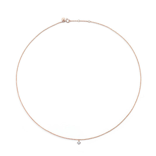 Collana punto luce Burato Solitaire donna oro rosa diamante 0,10ct CN323-1