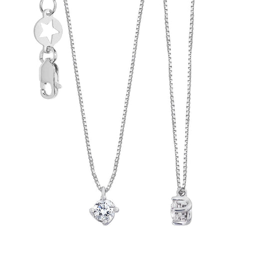 Collana Comete in oro bianco 18kt con diamante bianco 0,2ct MISURA UNICA