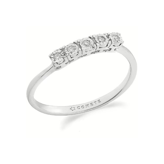 Anello da donna Comete oro bianco 9kt diamanti 0,0375ct SU MISURA