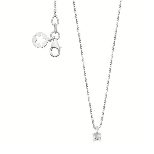 Collana da donna Comete oro bianco 9kt diamante 0,0075ct MISURA UNICA