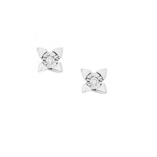 Orecchini da donna Comete oro bianco 9kt diamante 0,015ct MISURA UNICA