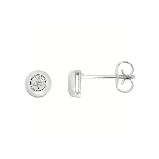 Orecchini da donna Comete oro bianco 9kt diamante 0,015ct MISURA UNICA