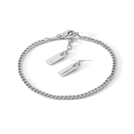 Bracciale uomo Comete in argento con diamante bianco Regolabile 18-21 cm